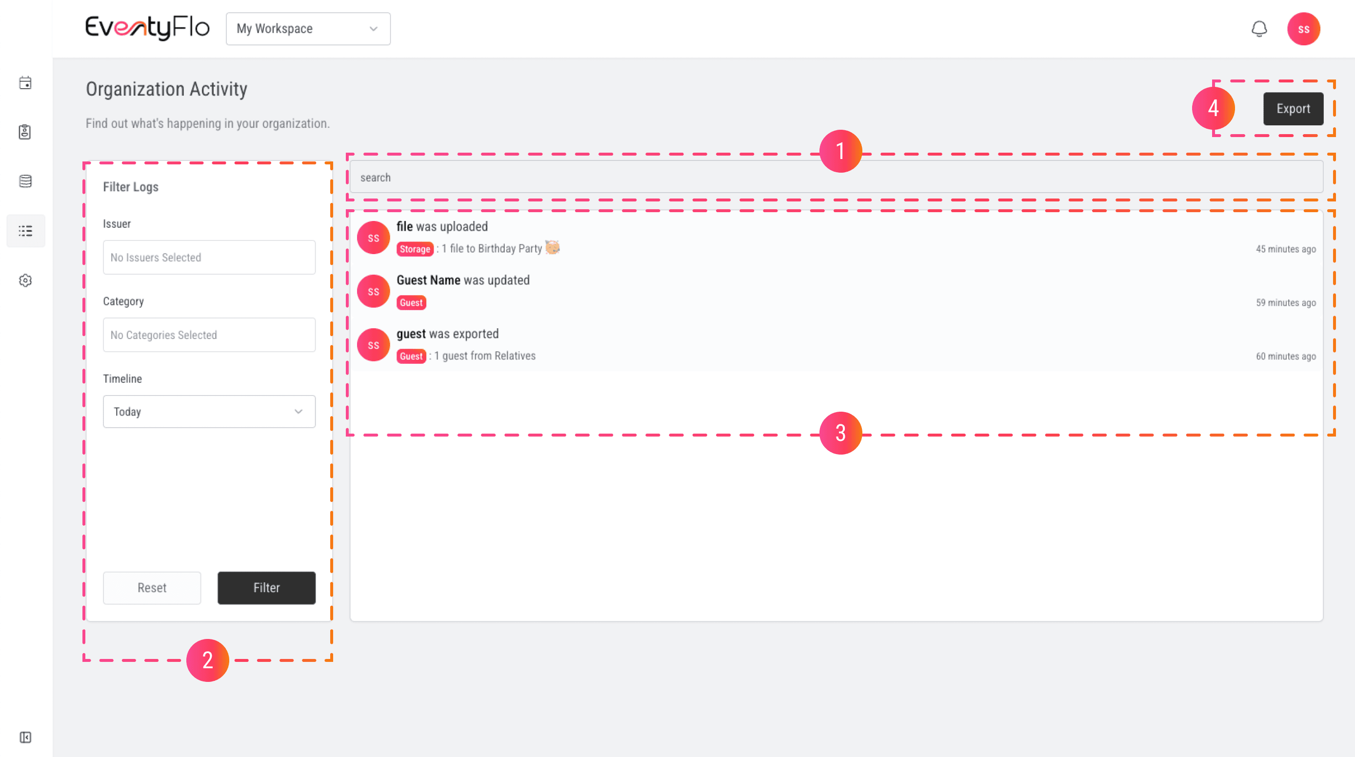 Activity Logs Page